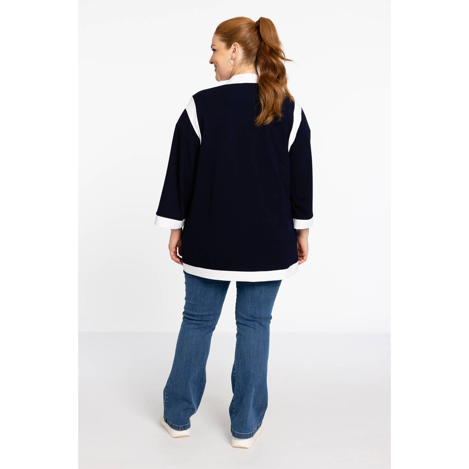 YOEK gevoerd vest donkerblauw