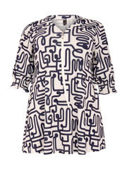thumbnail: YOEK oversized tuniek Plus Size met print - wit