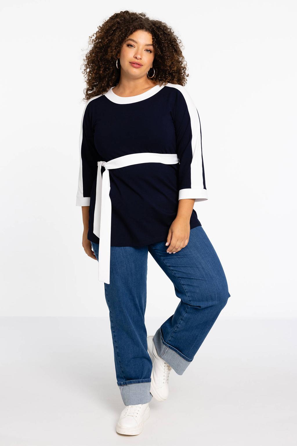 YOEK tuniek donkerblauw/wit