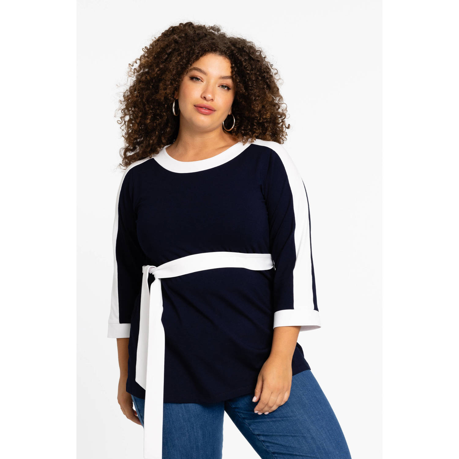 YOEK tuniek donkerblauw wit