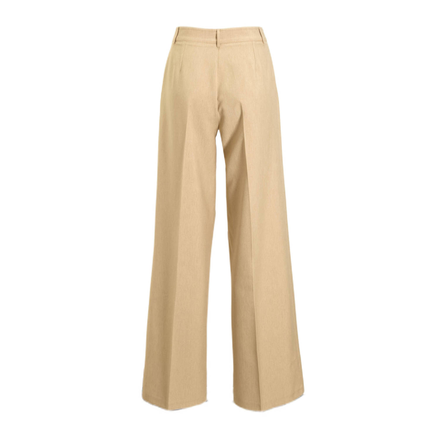 Est'seven wide leg high waist pantalon beige