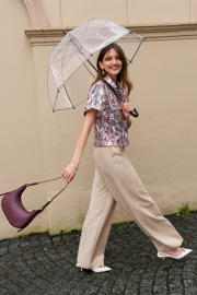 thumbnail: Est'seven wide leg high waist pantalon beige