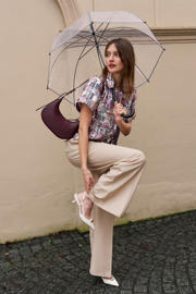 thumbnail: Est'seven wide leg high waist pantalon beige