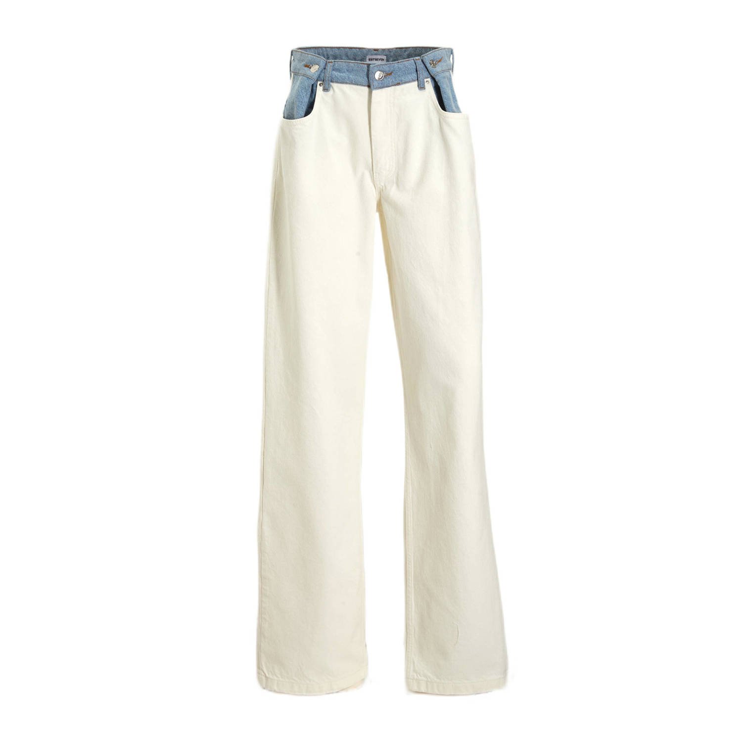 Est'seven high waist wide leg jeans wit