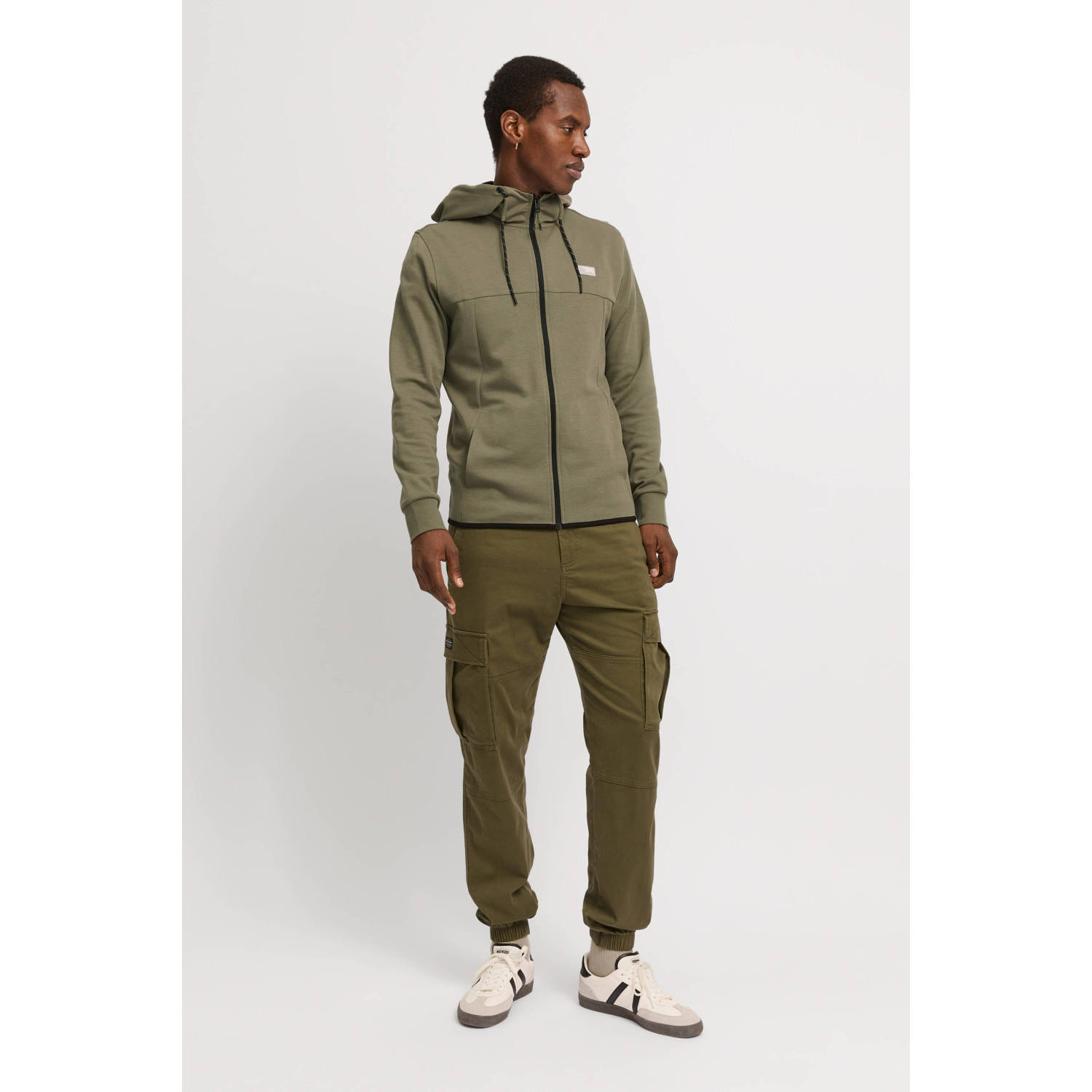 JACK & JONES ESSENTIALS sweatvest olijfgroen