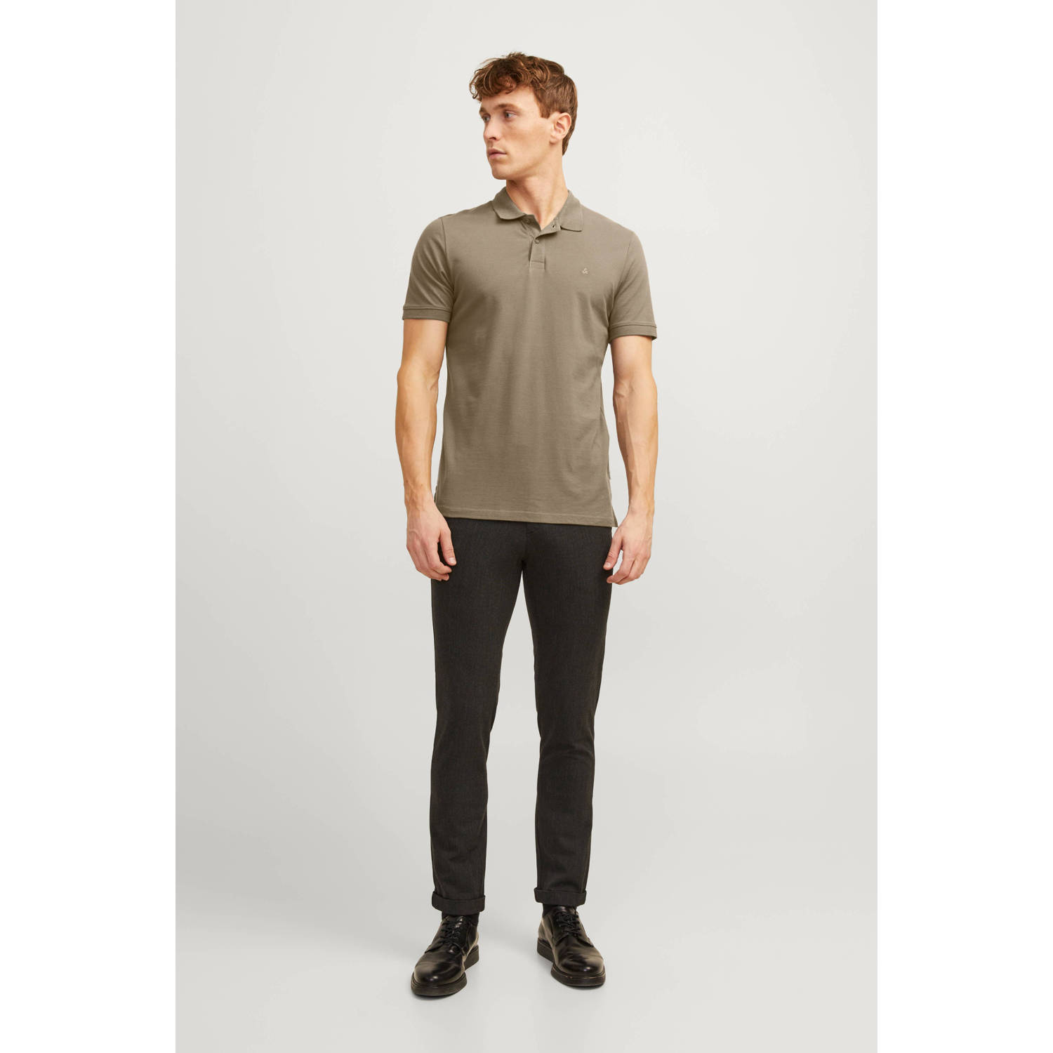 JACK & JONES ESSENTIALS regular polo grijsgroen