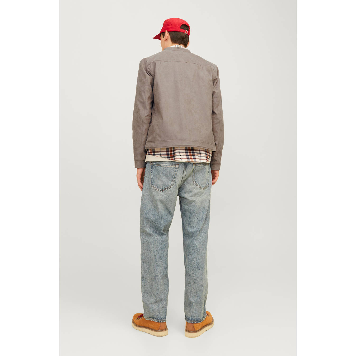 JACK & JONES ESSENTIALS bikerjack grijs
