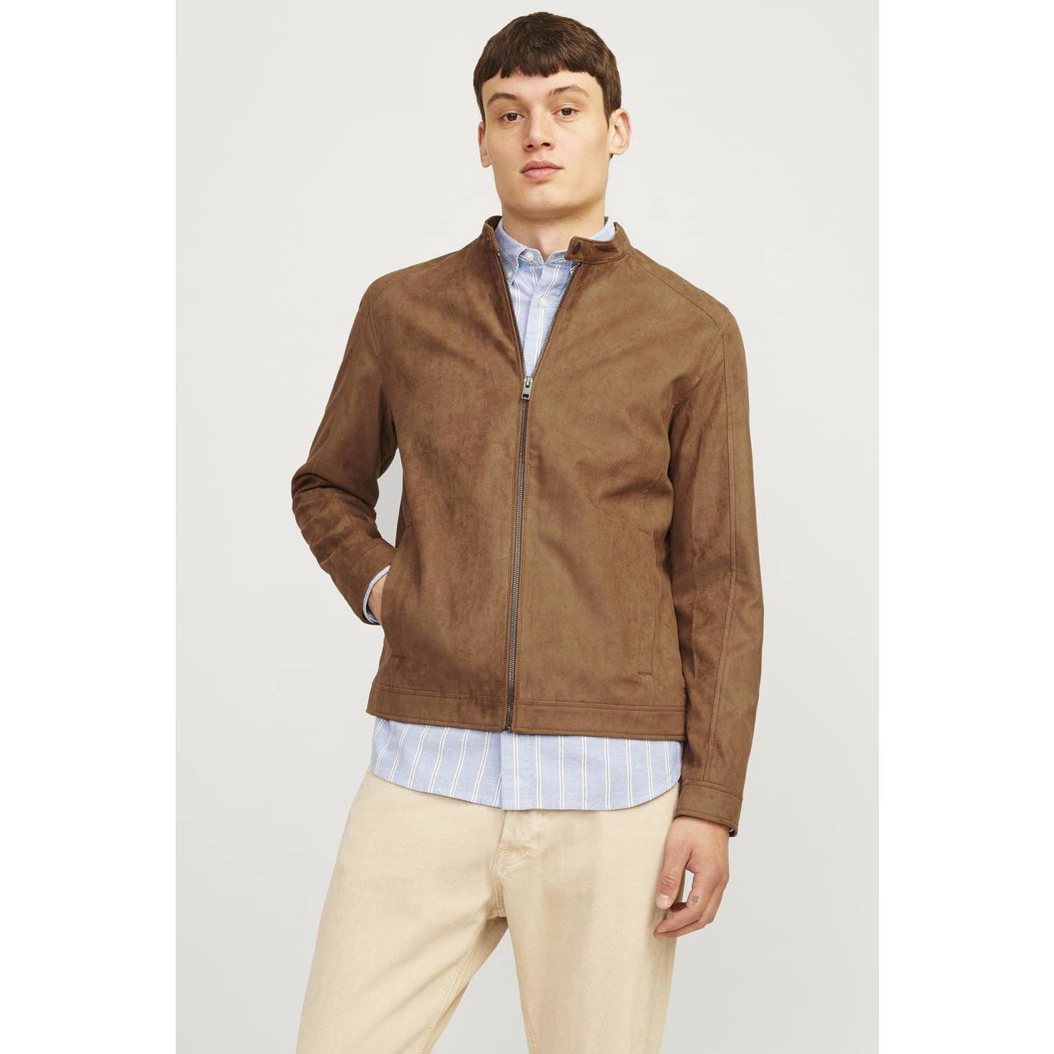 JACK & JONES ESSENTIALS bikerjack cognac