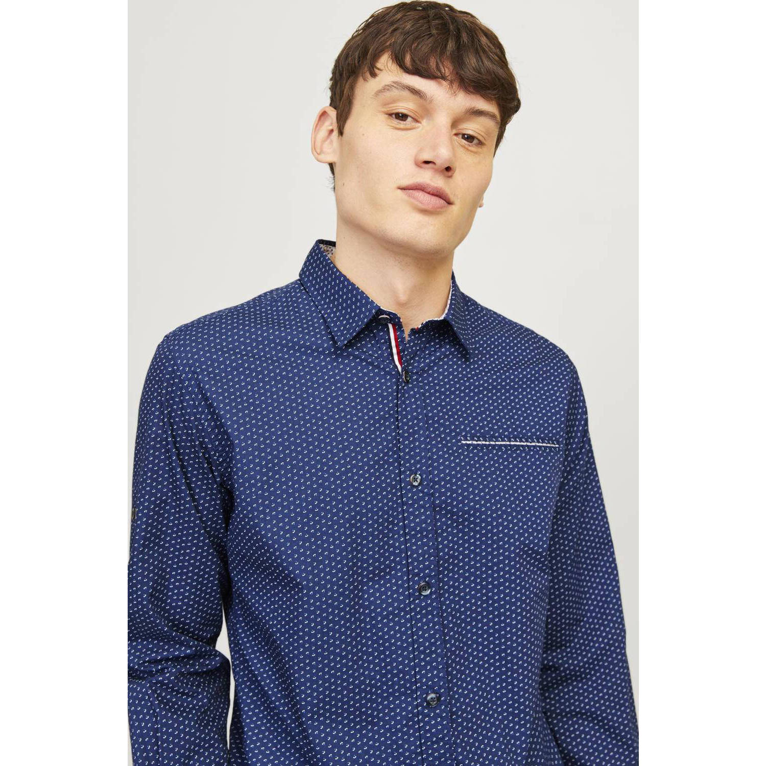 JACK & JONES ESSENTIALS casual overhemd blauw
