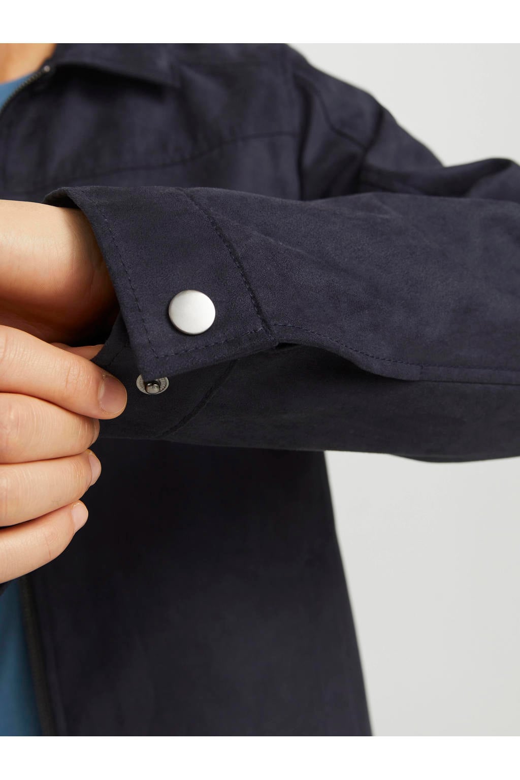 JACK & JONES ESSENTIALS suèdelook jas - zwart