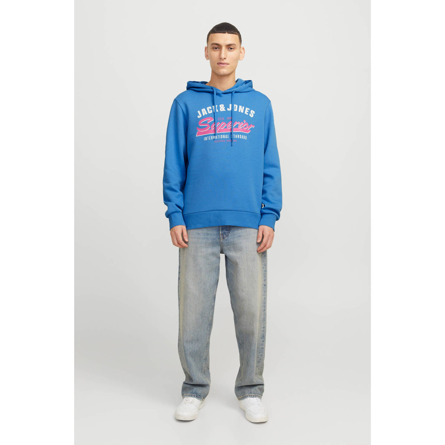JACK & JONES ESSENTIALS hoodie blauw