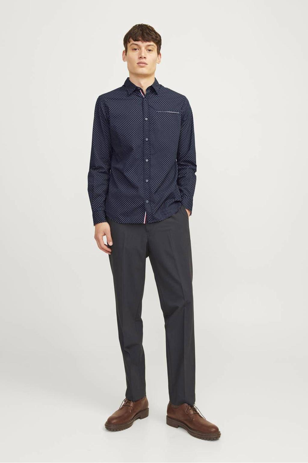 JACK & JONES ESSENTIALS casual overhemd donkerblauw