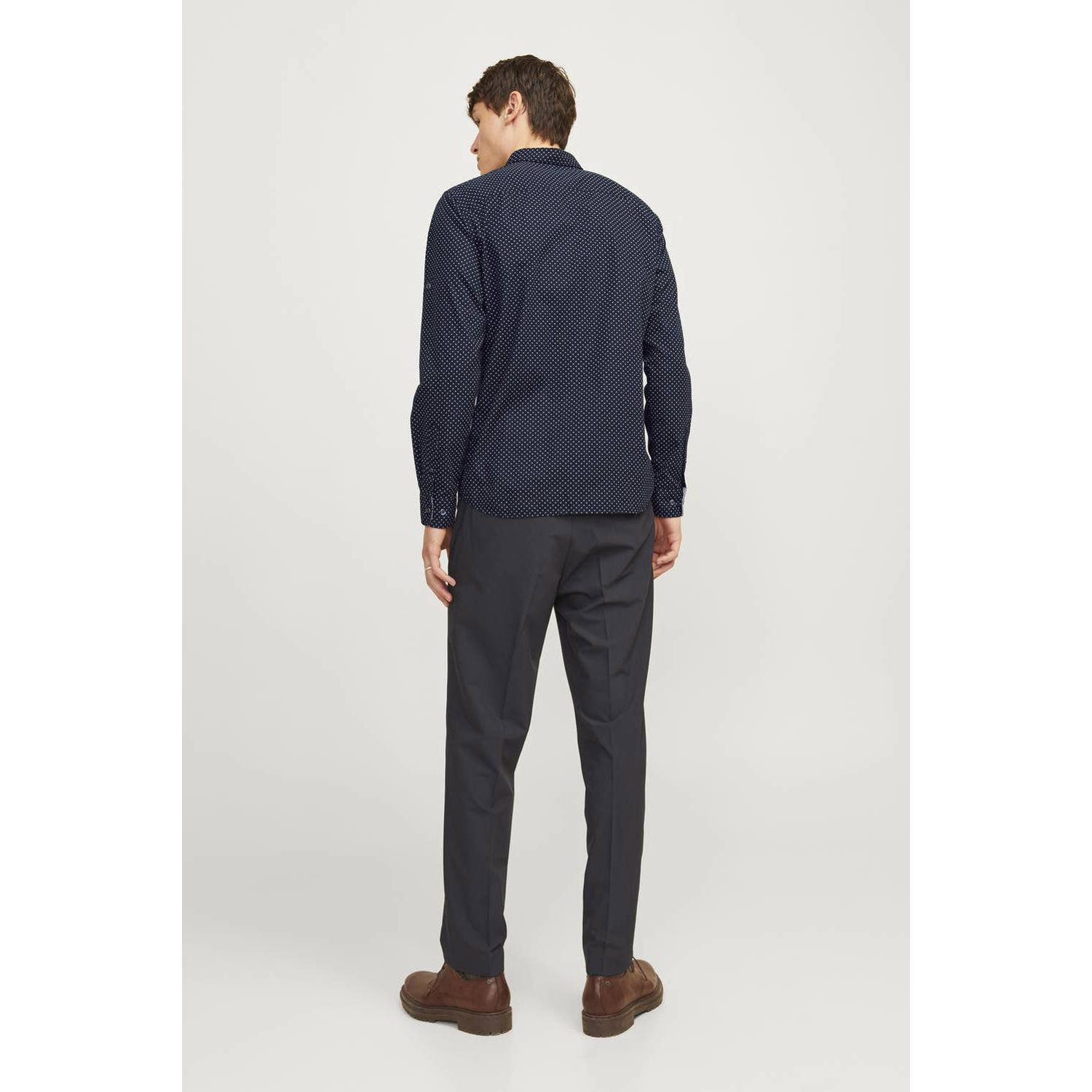 JACK & JONES ESSENTIALS casual overhemd donkerblauw
