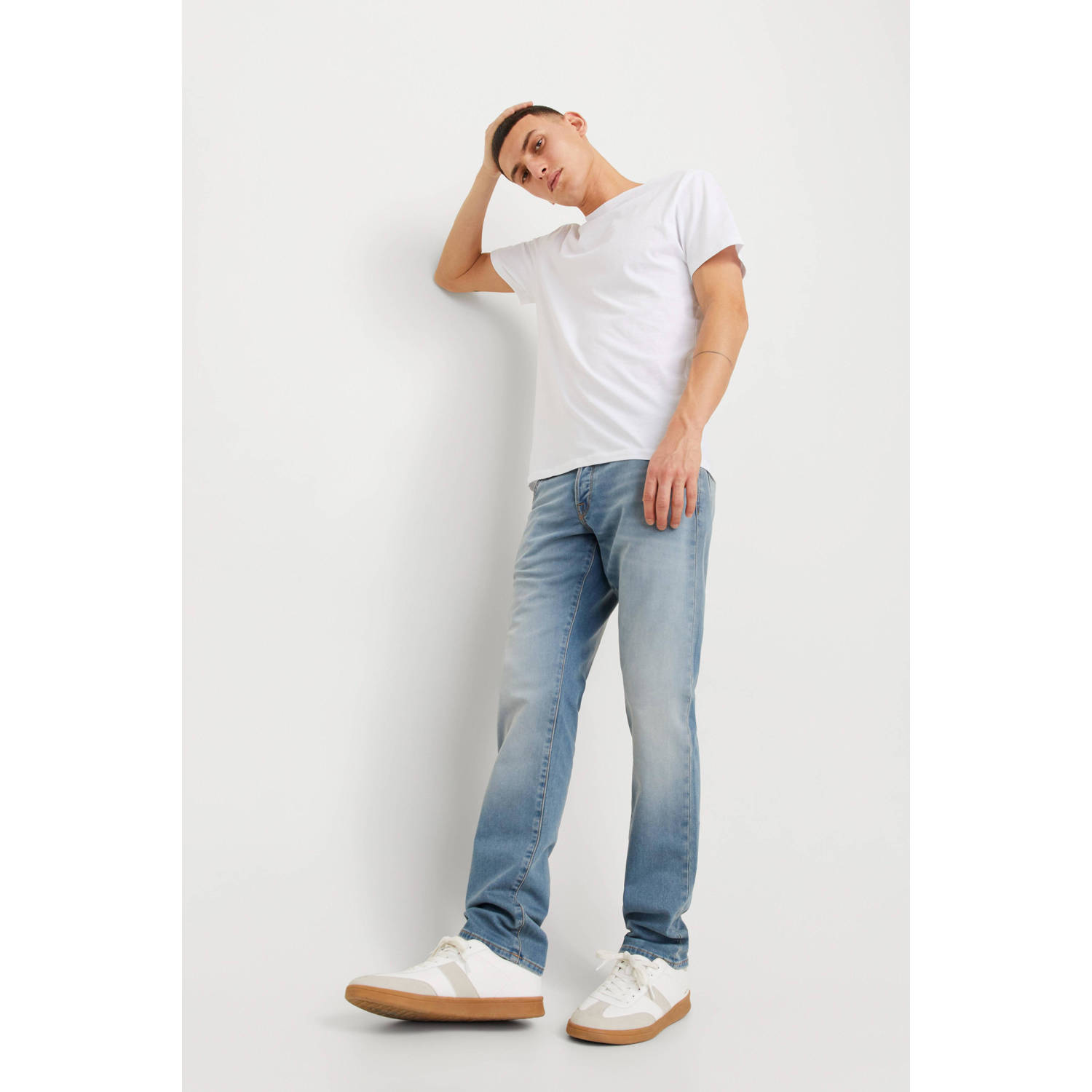 JACK & JONES JEANS INTELLIGENCE JJIMIKE JJFOX tapered jeans blue denim