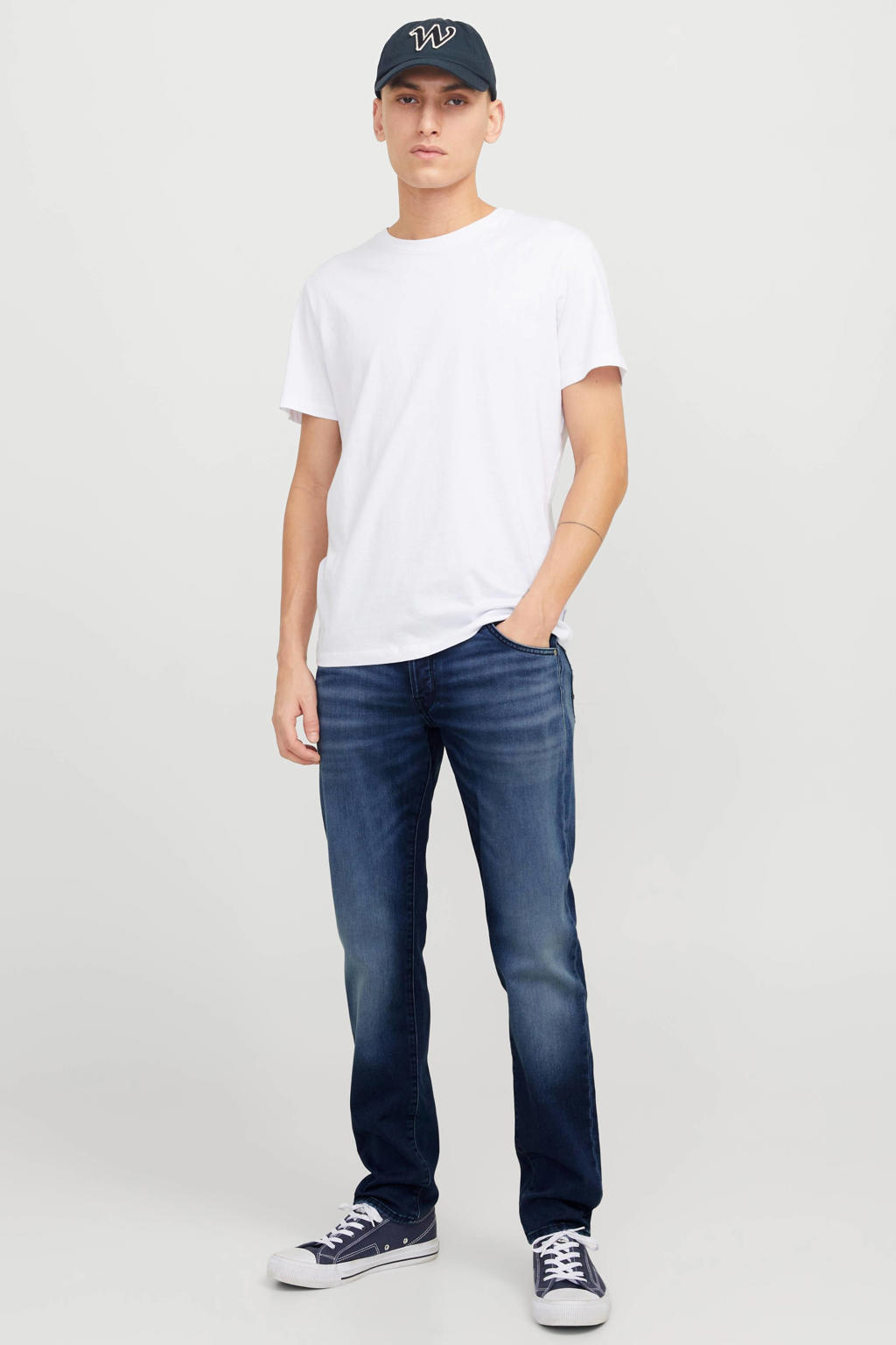 JACK & JONES JEANS INTELLIGENCE JJIMIKE JJFOX tapered jeans blue denim