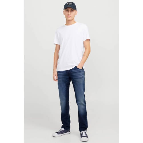 JACK & JONES JEANS INTELLIGENCE JJIMIKE JJFOX tapered jeans blue denim afbeelding