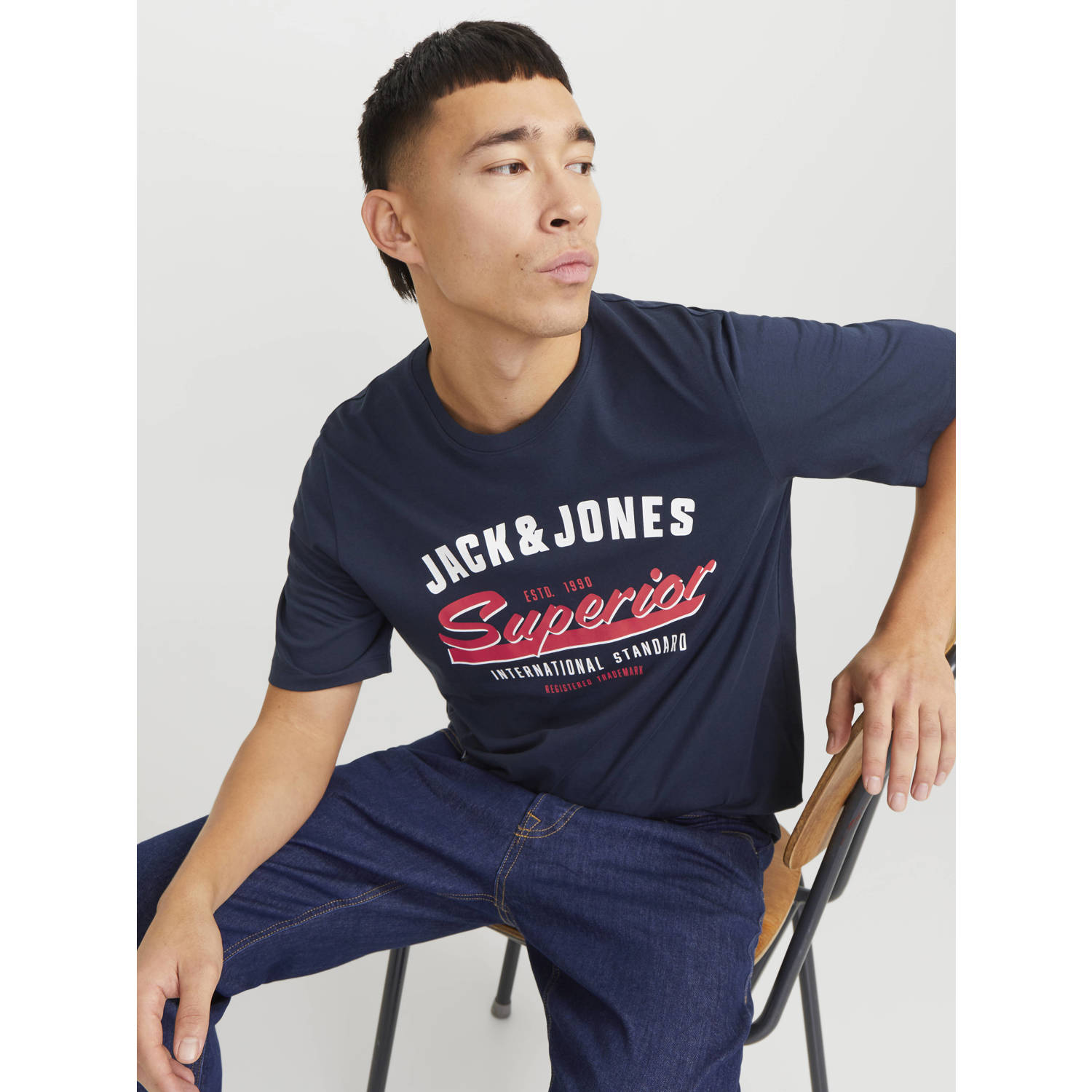 JACK & JONES ESSENTIALS T-shirt donkerblauw