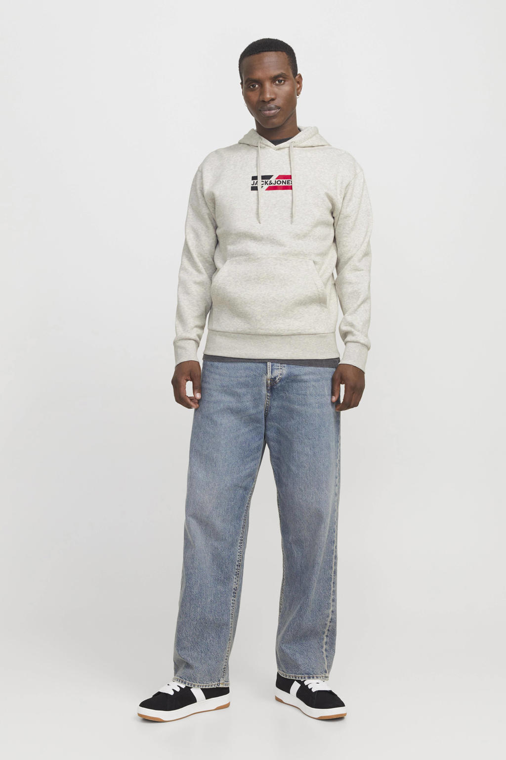 JACK & JONES ESSENTIALS hoodie white melange