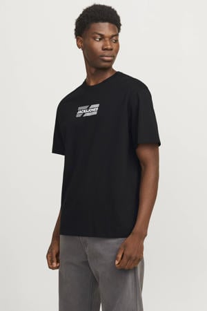 regular T-shirt zwart