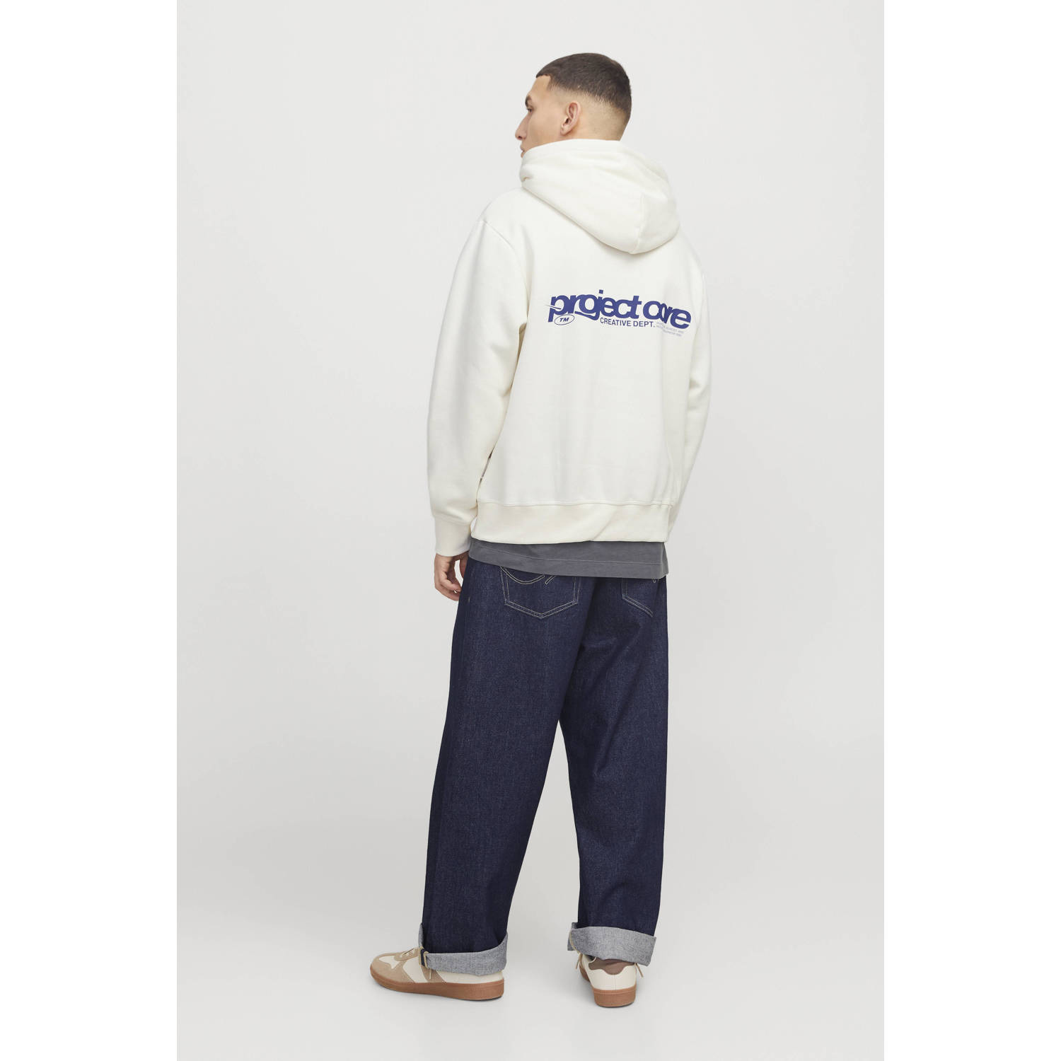 JACK & JONES CORE hoodie ecru