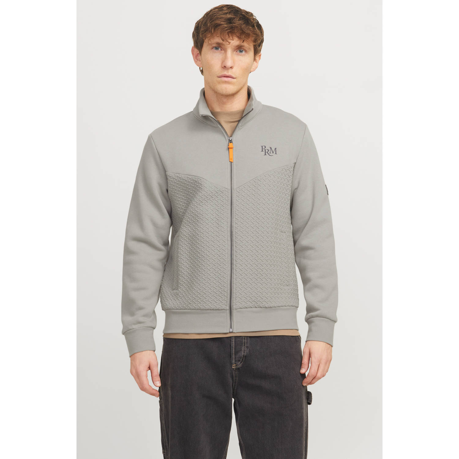 Jack & jones Ghost Gray Sweat Zip High Neck Gray Heren