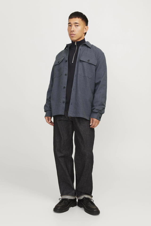 Jack & Jones Plus Comfort fit Button Up Shirt 'JJEBradley Ollie' in Black | ABOUT YOU