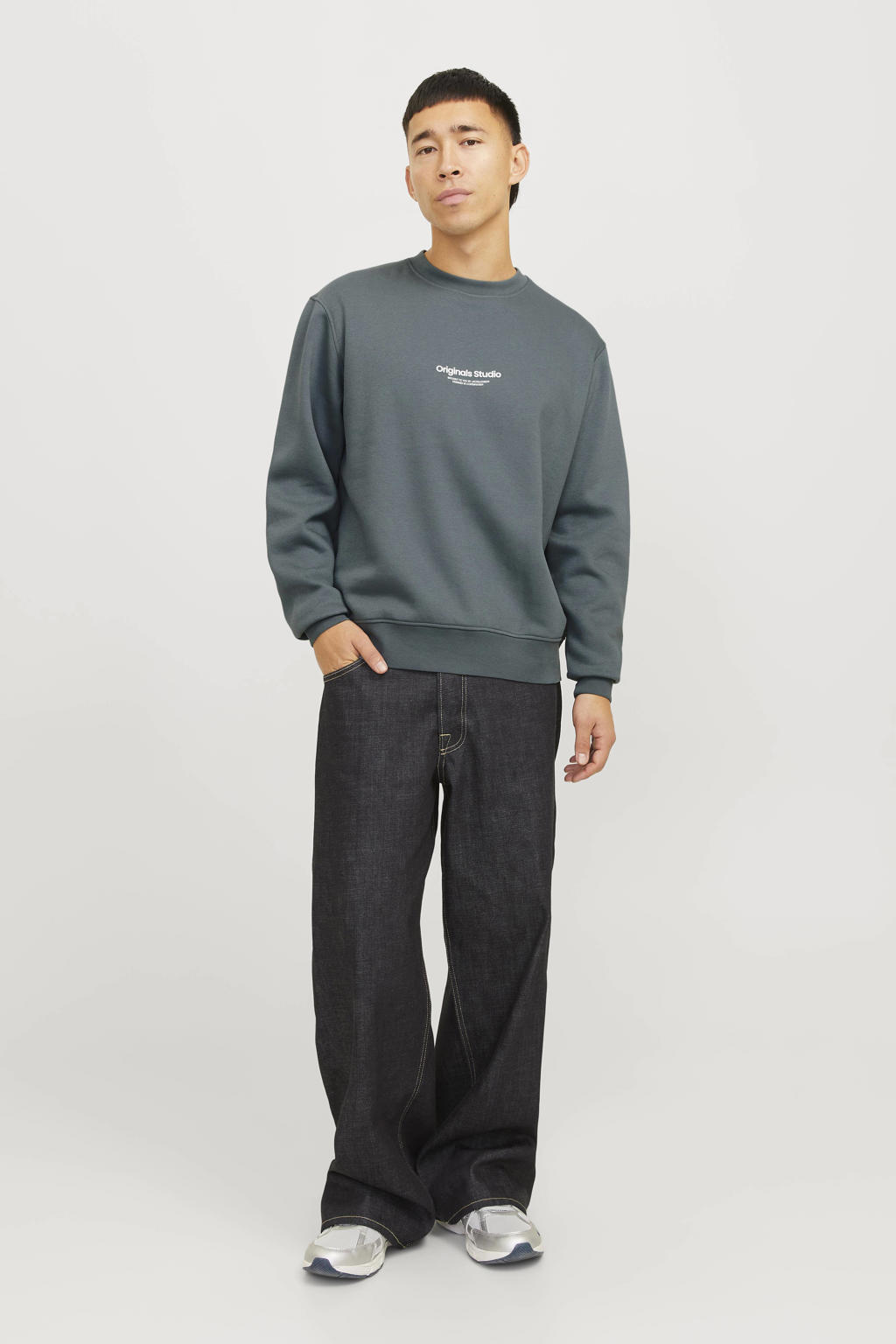 JACK & JONES ORIGINALS sweater grijs