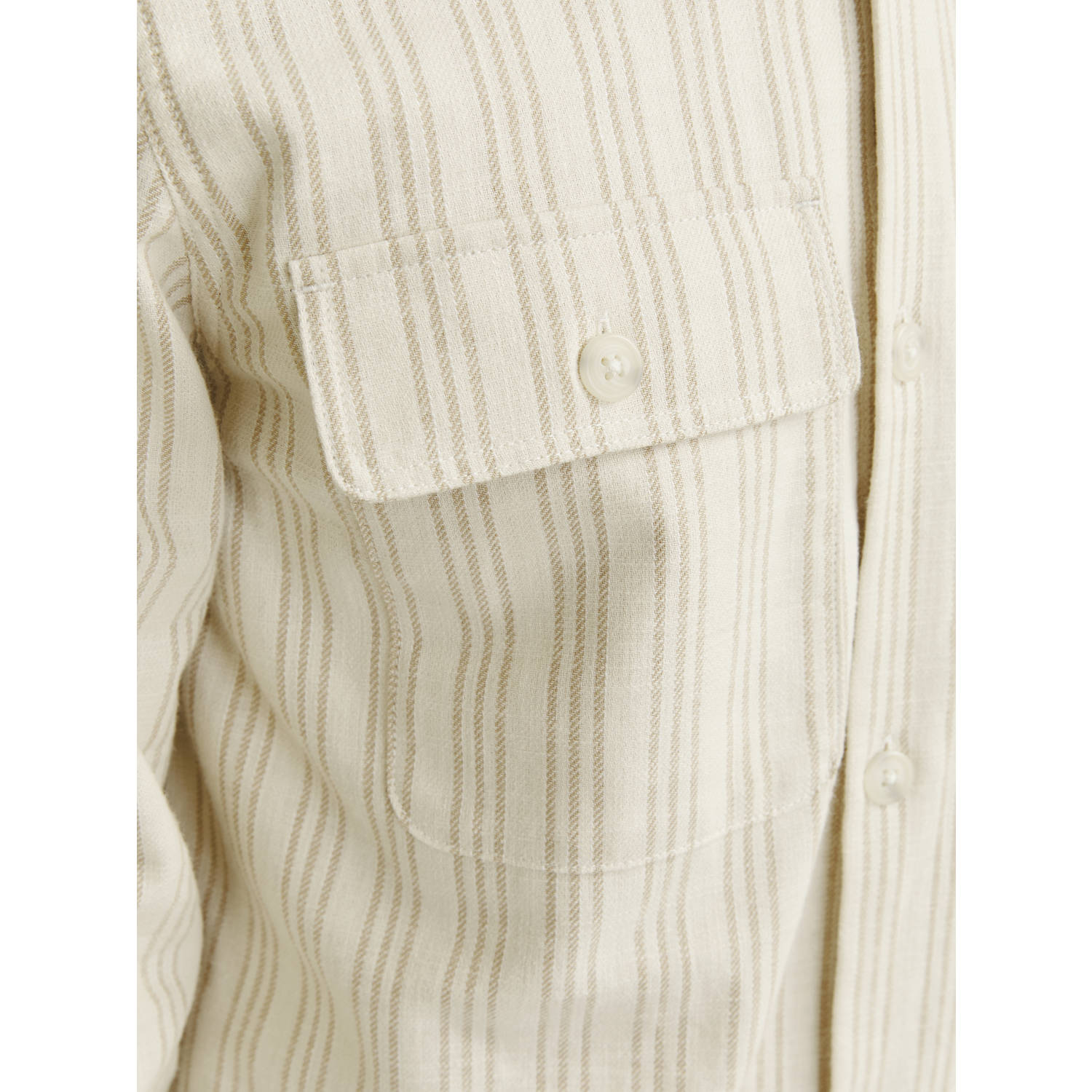 JACK & JONES PREMIUM linnen comfort fit overshirt ecru
