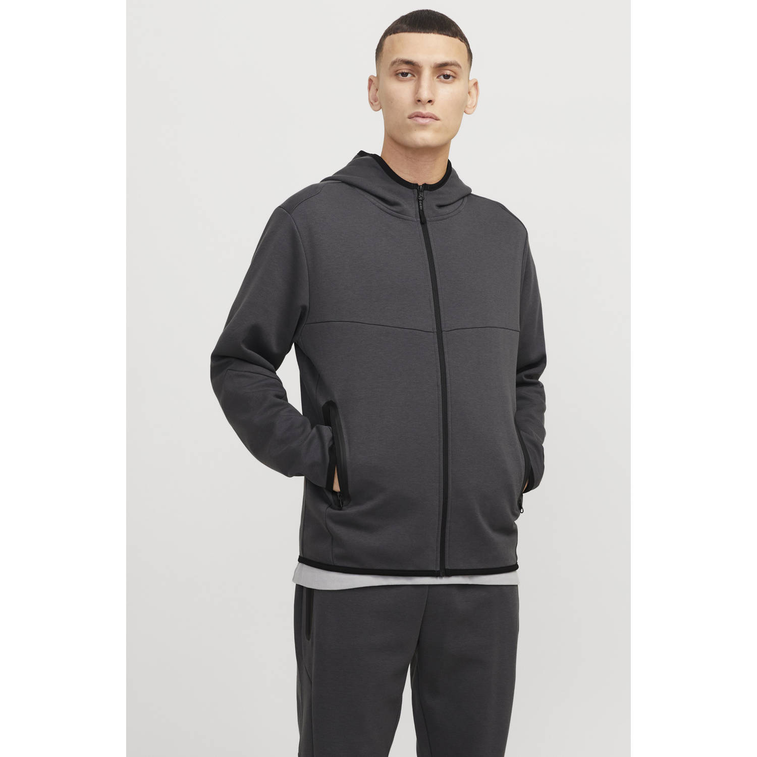 JACK & JONES CORE sweatvest antraciet