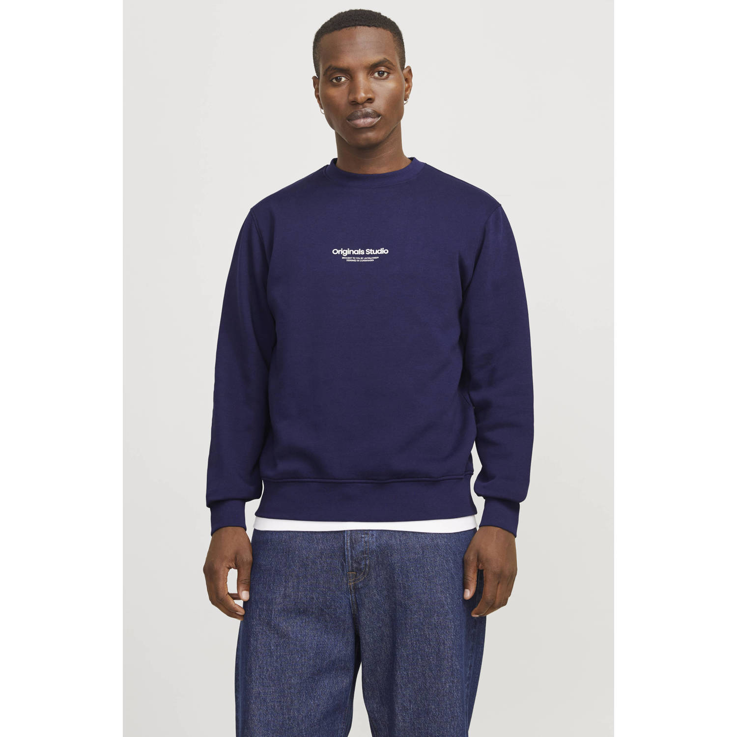 JACK & JONES ORIGINALS sweater donkerblauw