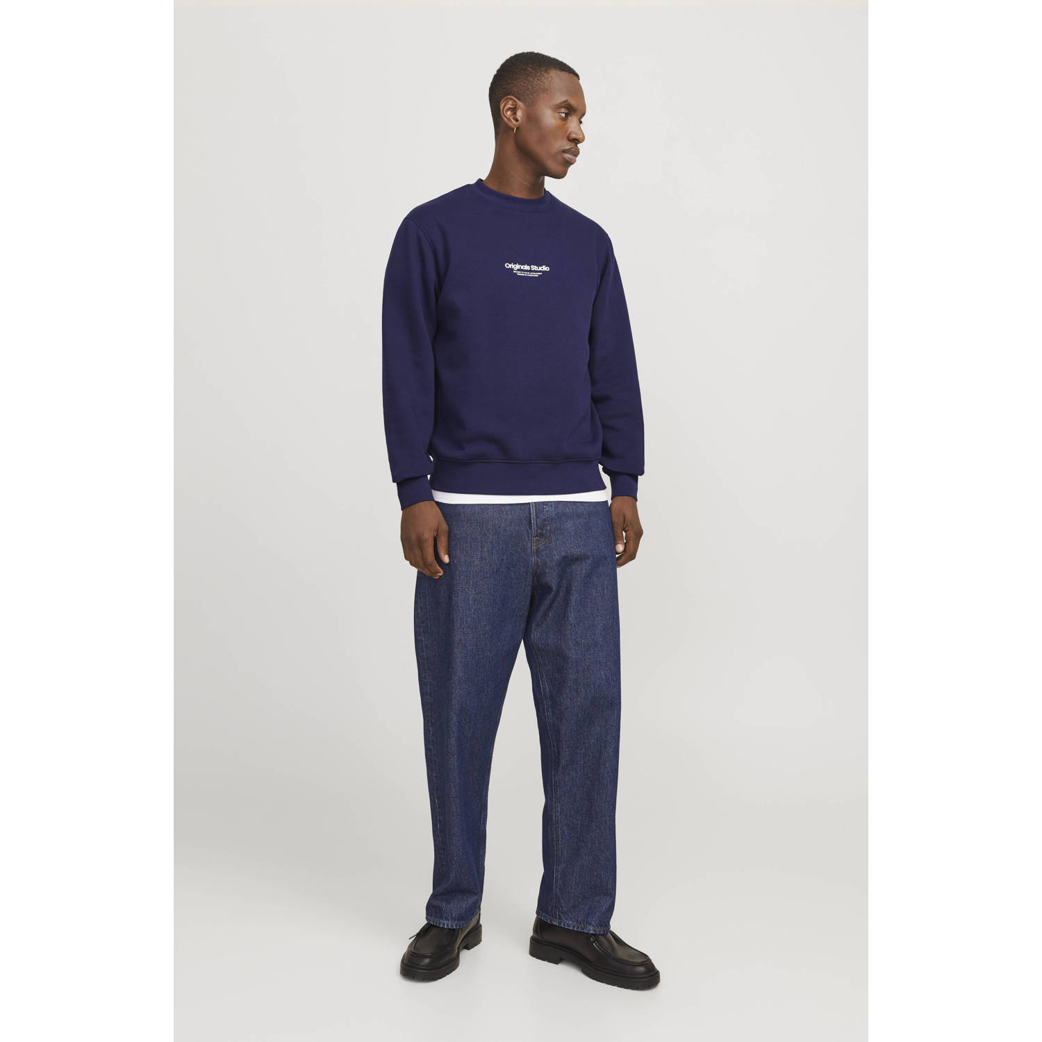 JACK & JONES ORIGINALS sweater donkerblauw