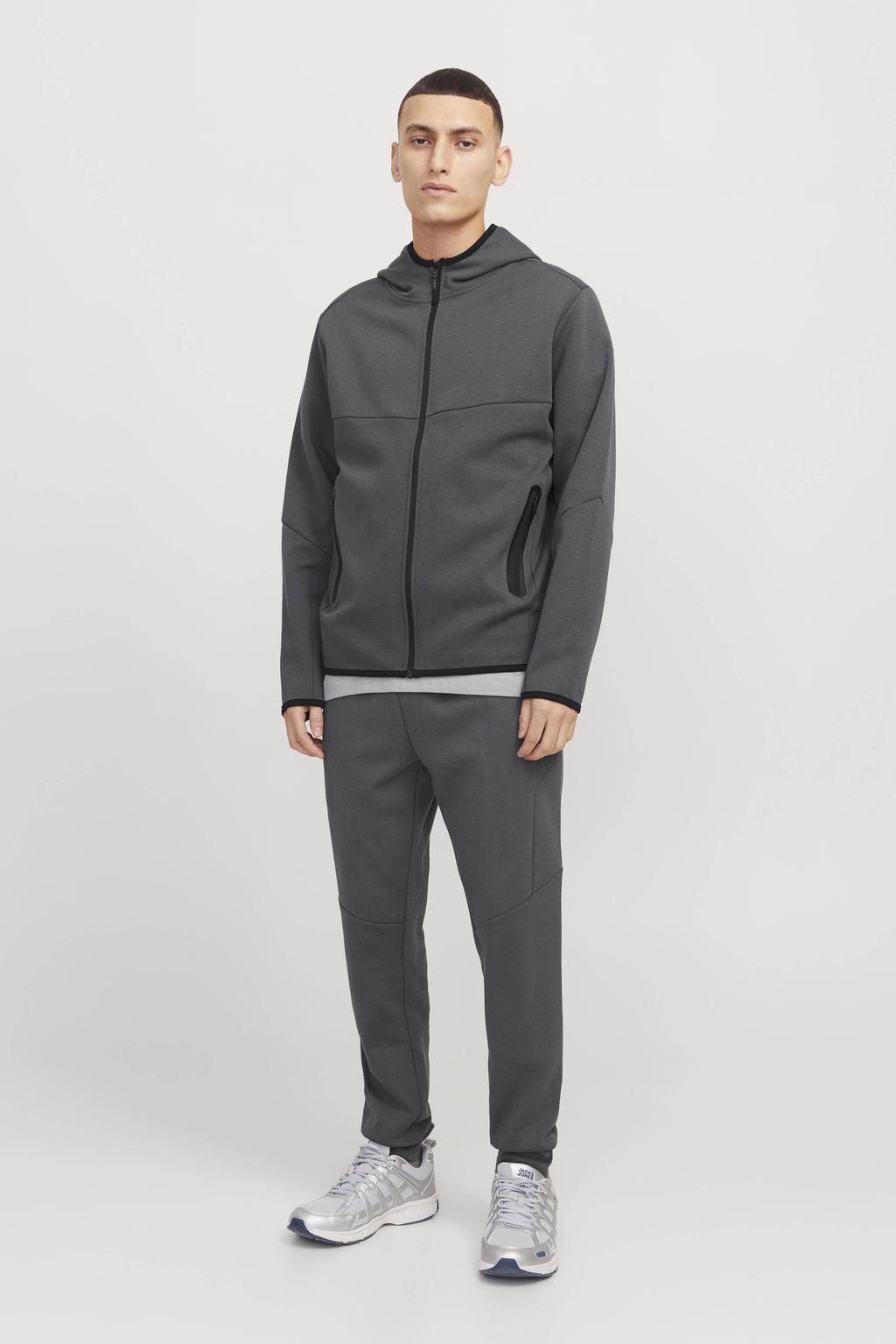 JACK & JONES PANTS STUDIO slim joggingbroek grijs
