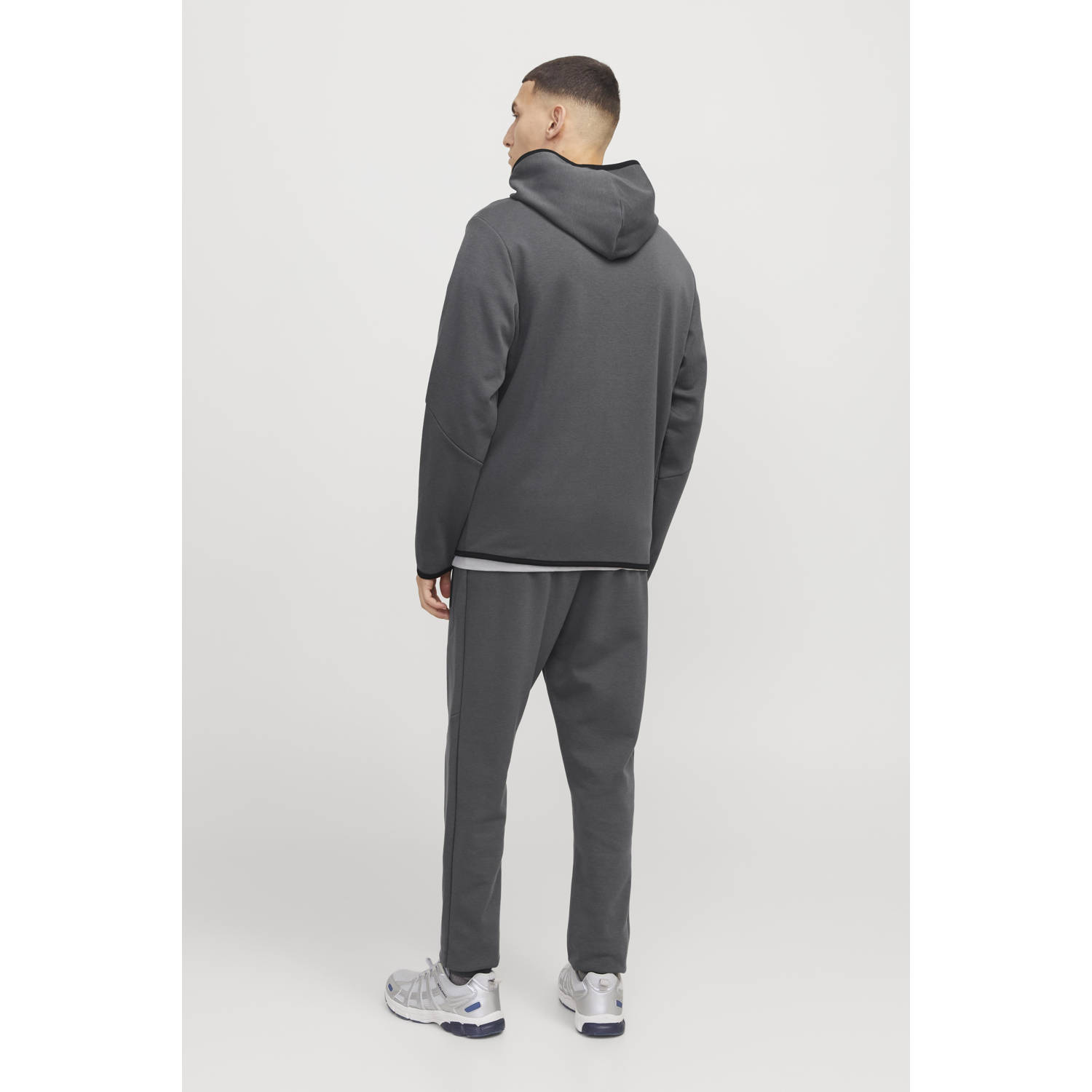 JACK & JONES PANTS STUDIO slim joggingbroek grijs