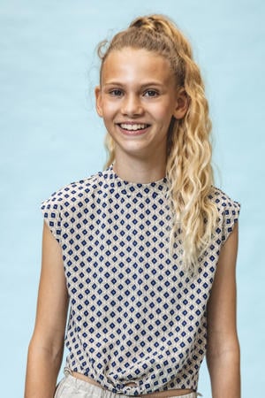 t-shirt met all over print blauw