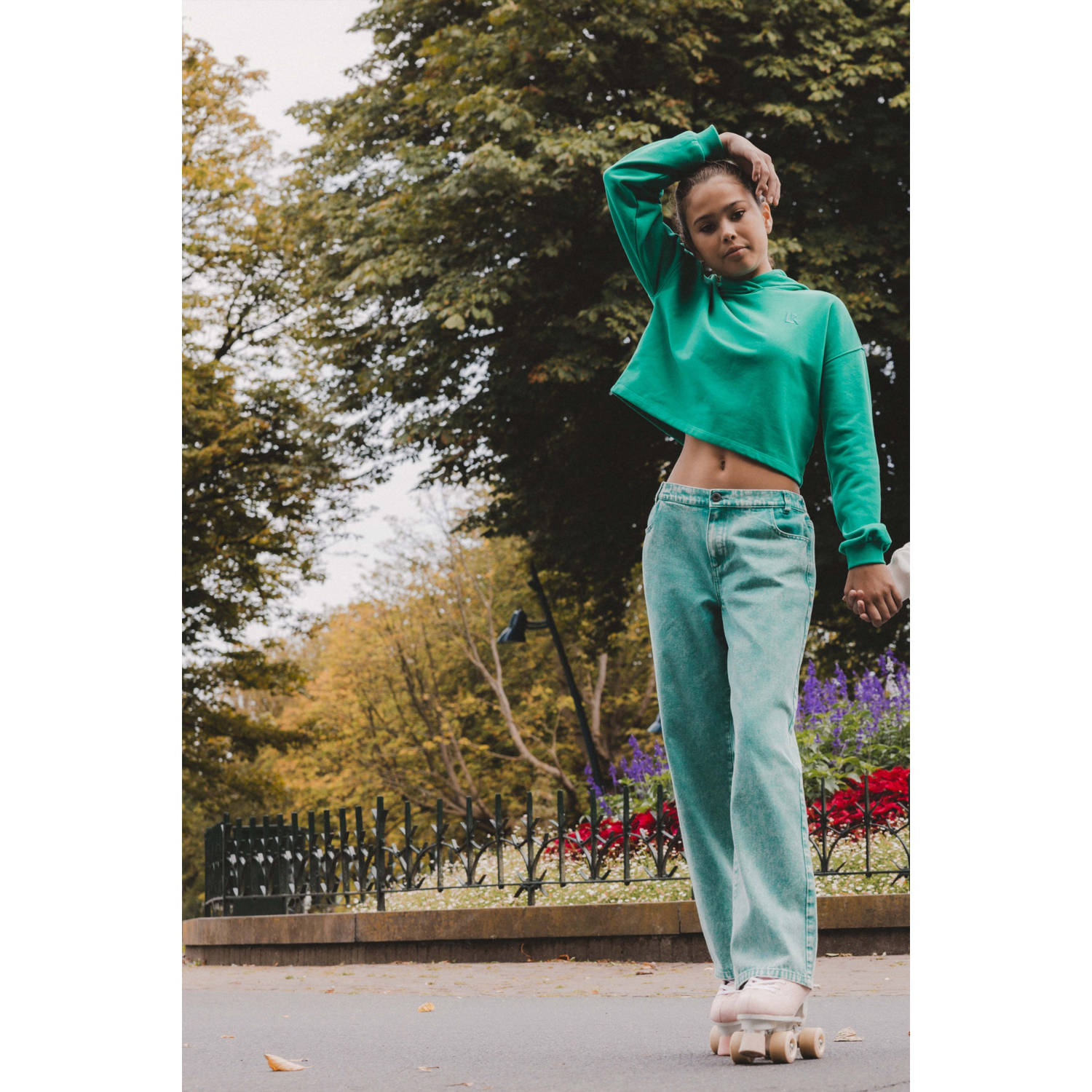 LOOXS 10sixteen loose wide leg jeans groen