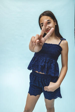 regular casual short donkerblauw