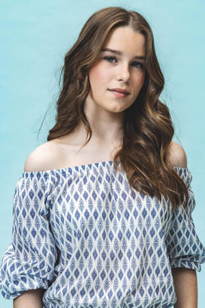 off shoulder top blauw