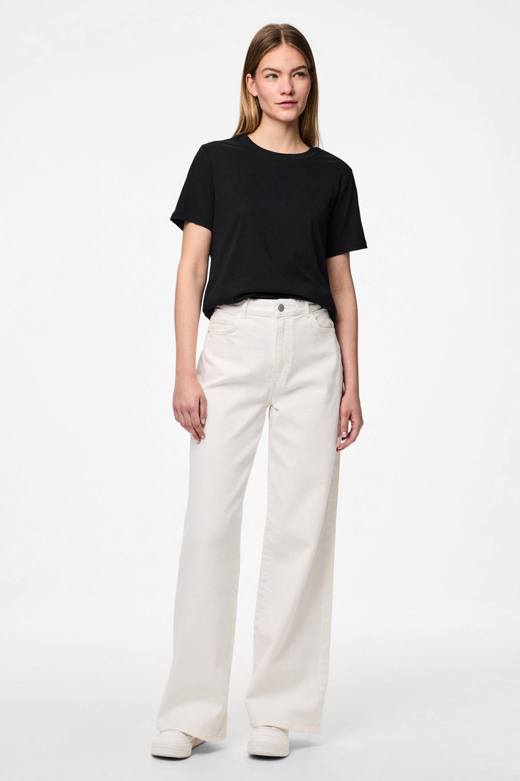 PIECES high waist witte jeans