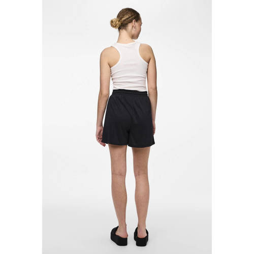 PIECES straight high waist casual short zwart afbeelding