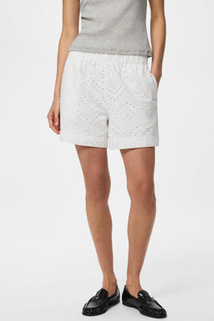 regular waist casual short wit broderie