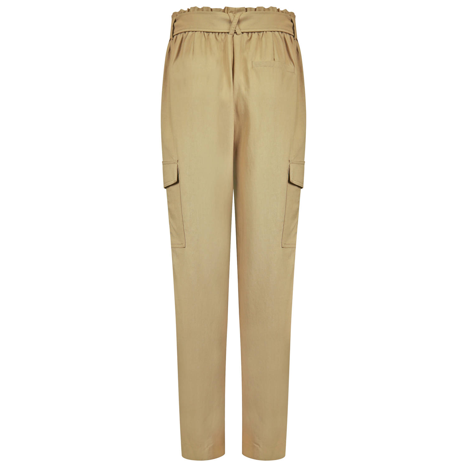 Poools regular waist cargo broek camel