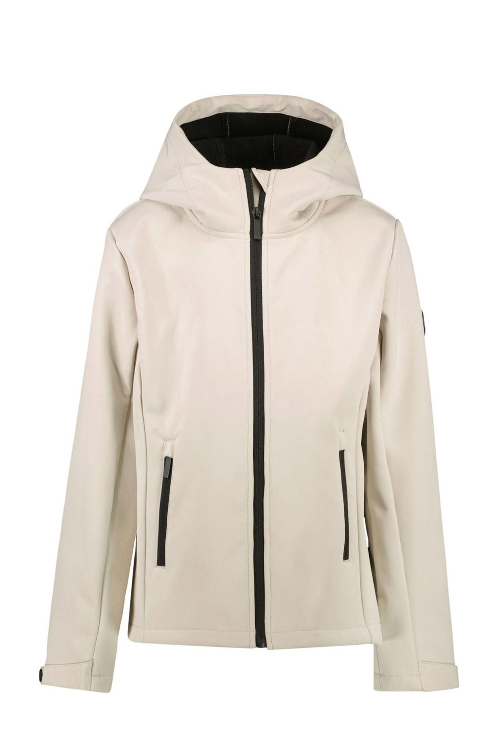 Beige meisjes Cars softshell jas van polyamide met effen, lange mouwen, capuchon en ritssluiting