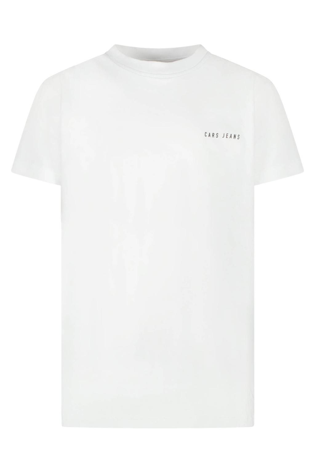 Wit, groen en roze meisjes Cars T-shirt van katoen met backprint, korte mouwen en ronde hals
