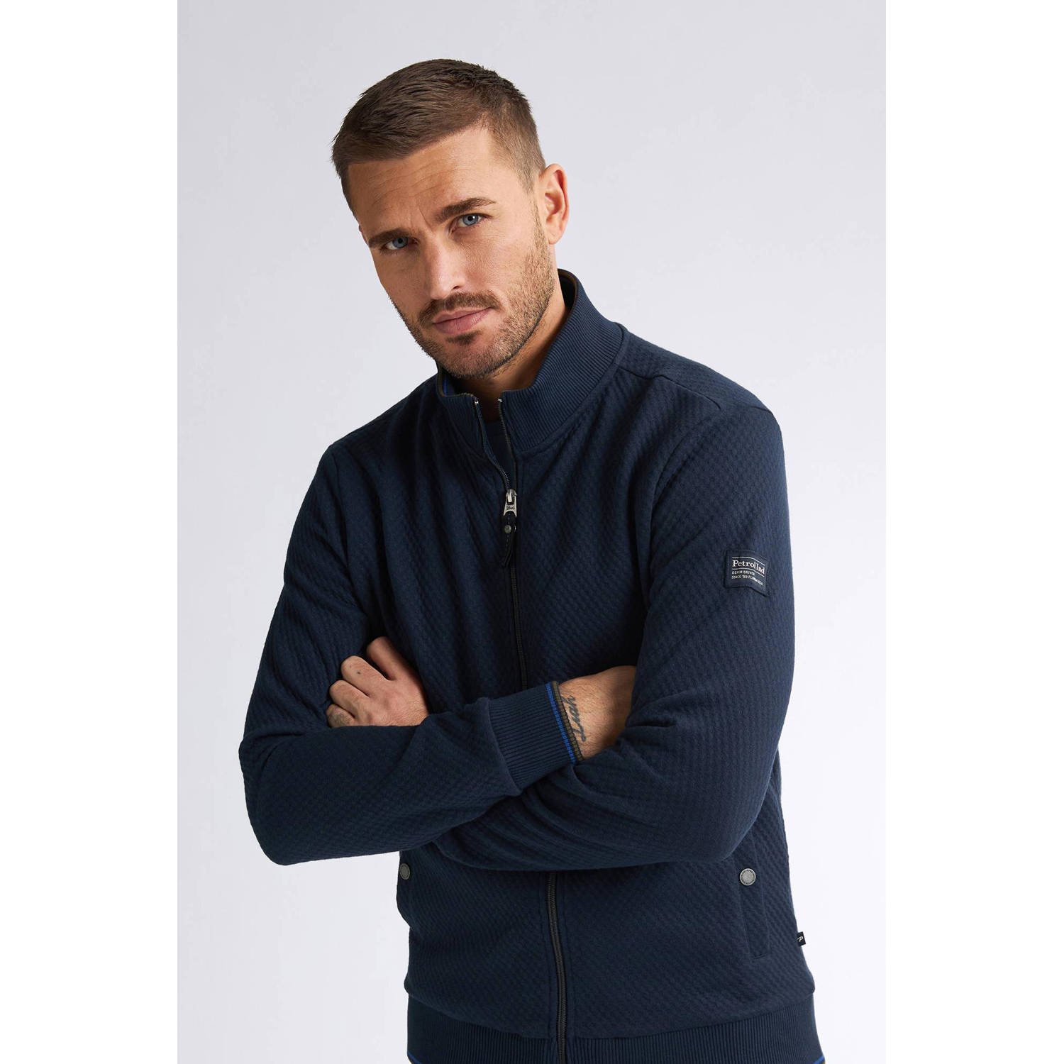 Petrol Industries sweatvest donkerblauw