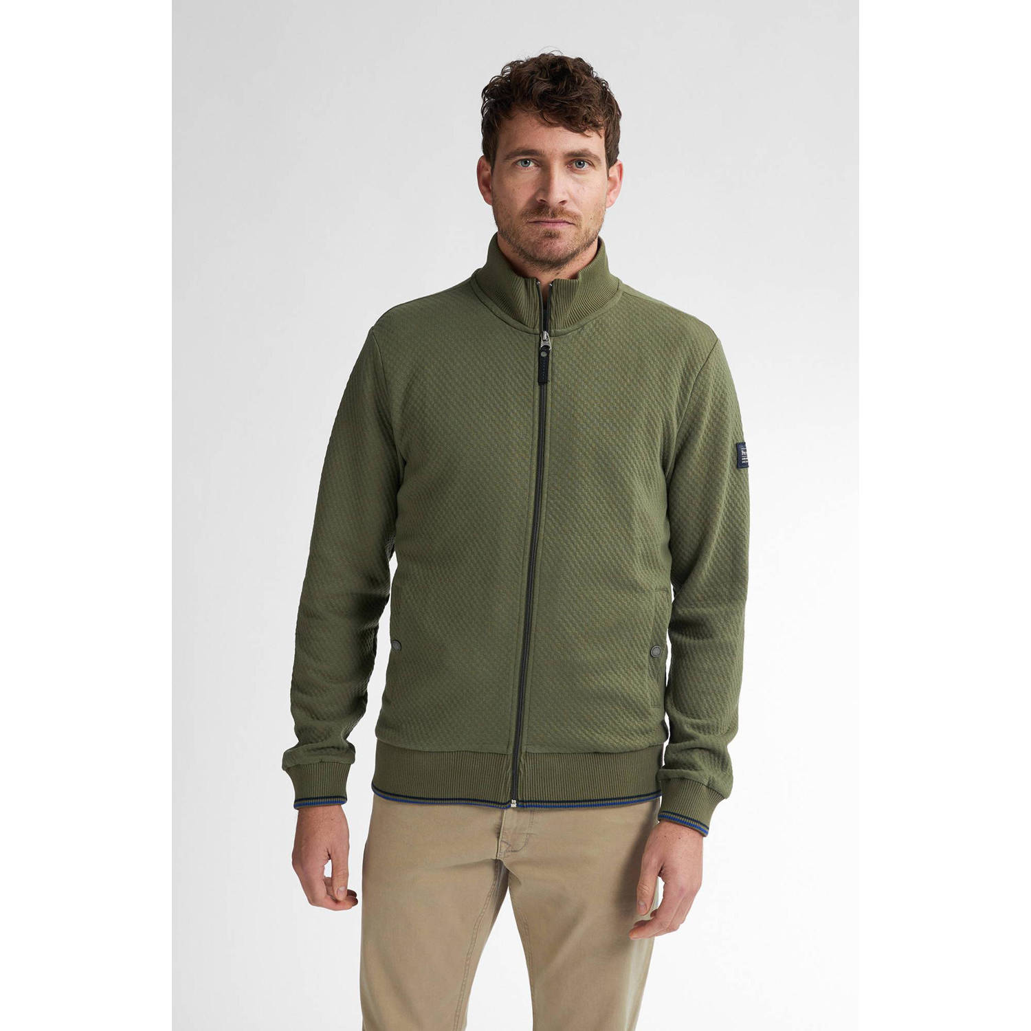 Petrol Industries sweatvest donkergroen