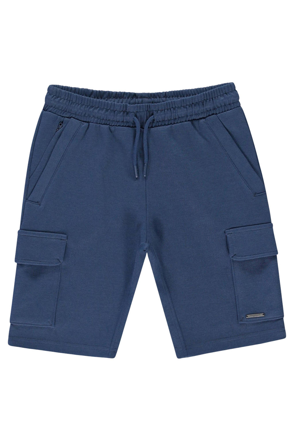 Donkerblauwe jongens Cars regular sweatshort van polyester met elastische tailleband met koord en effen