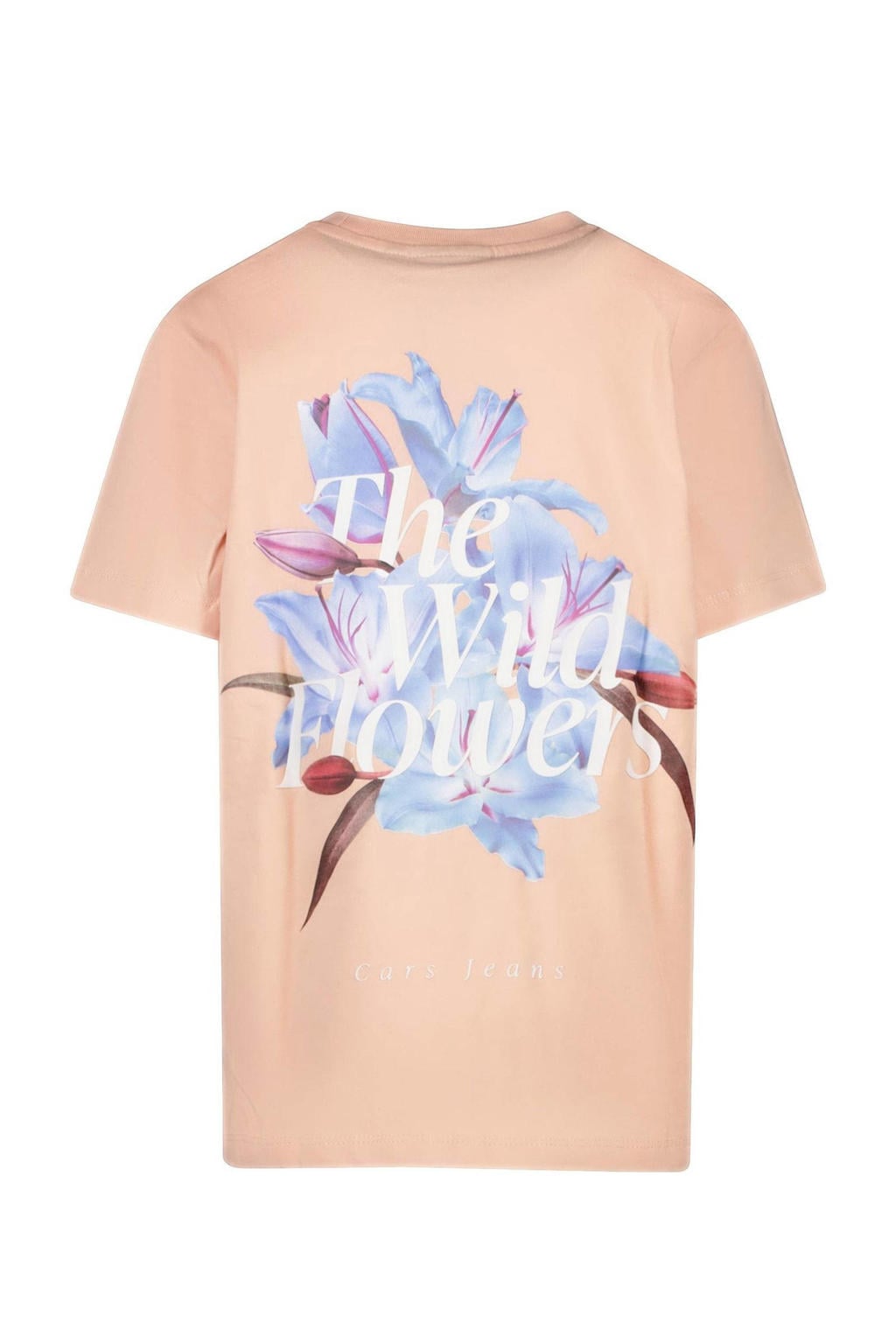 Oranje, lila en witte jongens Cars T-shirt van katoen met backprint, korte mouwen en ronde hals