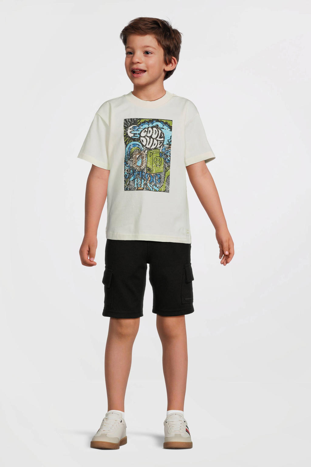 Zwarte jongens Cars regular sweatshort van polyester met elastische tailleband met koord en effen