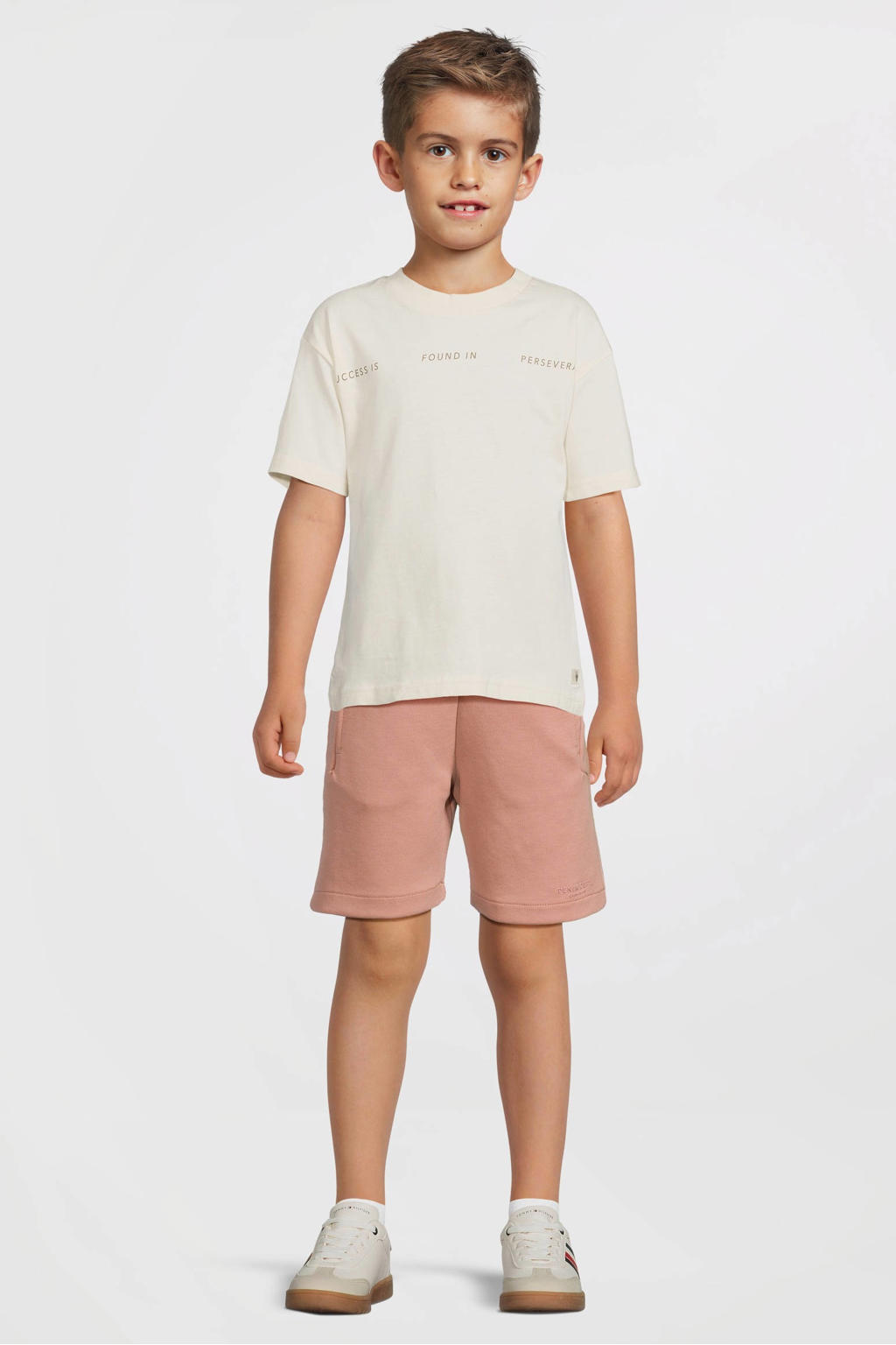 Roze jongens Cars regular sweatshort van katoen met elastische tailleband en effen