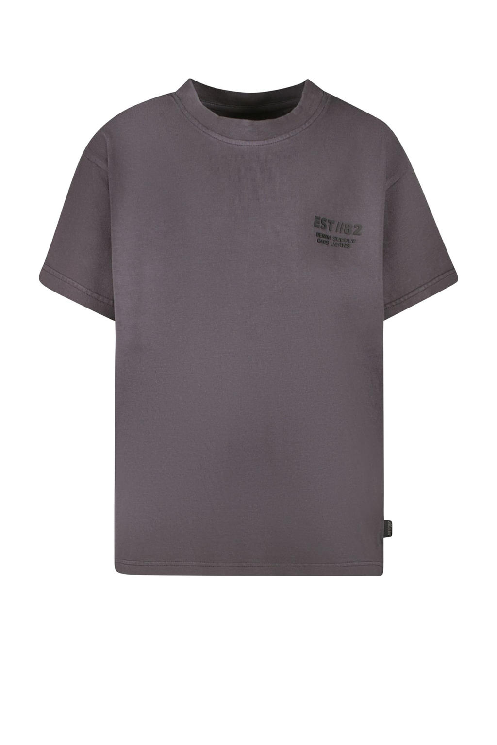 Antraciete jongens Cars T-shirt van katoen met logo dessin, korte mouwen en ronde hals